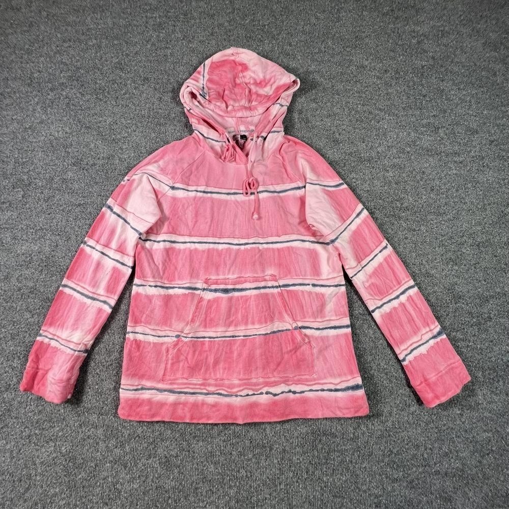 Vintage Annie Turbin Hoodie Women's 2 Pink Rayon Striped Outdoor Casual Stretch